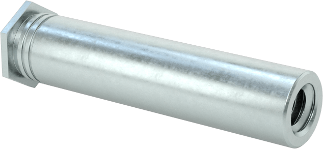 Pres Geçmeli Dişli Ara Parçalar, Kapalı Uçlu, Çinko Kaplı Çelik, 0.165" OD, 3/4" Uzunluk