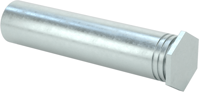 Pres Geçmeli Dişli Ara Parçalar, Kapalı Uçlu, Çinko Kaplı Çelik, 0.165" OD, 3/4" Uzunluk