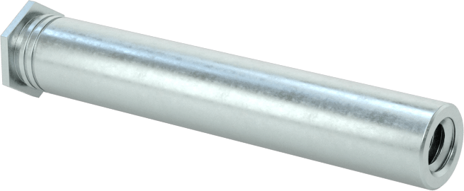 Pres Geçmeli Dişli Ara Parçalar, Kapalı Uçlu, Çinko Kaplı Çelik, 0.165" OD, 1" Uzunluk