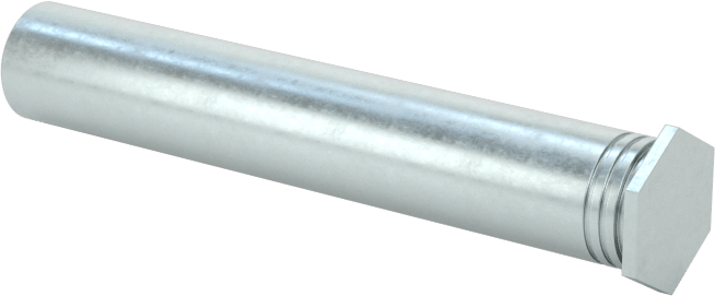 Pres Geçmeli Dişli Ara Parçalar, Kapalı Uçlu, Çinko Kaplı Çelik, 0.165" OD, 1" Uzunluk