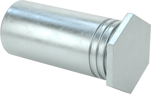 Pres Geçmeli Dişli Ara Parçalar, Kapalı Uçlu, Çinko Kaplı Çelik, 0.212" OD, 1/2" Uzunluk