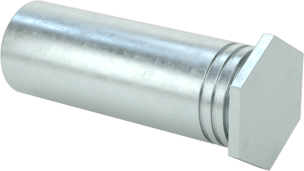 Pres Geçmeli Dişli Ara Parçalar, Kapalı Uçlu, Çinko Kaplı Çelik, 0.212" OD, 5/8" Uzunluk