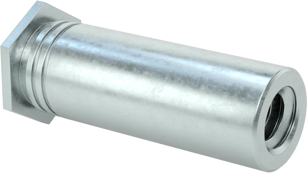 Pres Geçmeli Dişli Ara Parçalar, Kapalı Uçlu, Çinko Kaplı Çelik, 0.212" OD, 5/8" Uzunluk