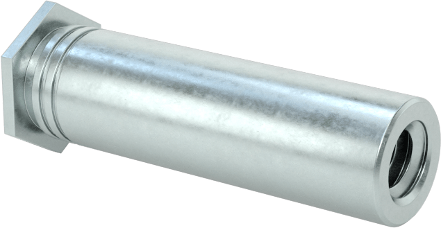 Pres Geçmeli Dişli Ara Parçalar, Kapalı Uçlu, Çinko Kaplı Çelik, 0.212" OD, 3/4" Uzunluk