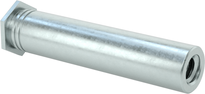Pres Geçmeli Dişli Ara Parçalar, Kapalı Uçlu, Çinko Kaplı Çelik, 0.212" OD, 1" Uzunluk