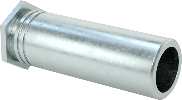 Pres Geçmeli Dişli Ara Parçalar, Açık Uçlu, Çinko Kaplı Çelik, 0.165" OD, 1/2" Uzunluk