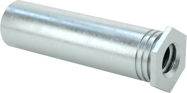 Pres Geçmeli Dişli Ara Parçalar, Açık Uçlu, Çinko Kaplı Çelik, 0.165" OD, 5/8" Uzunluk
