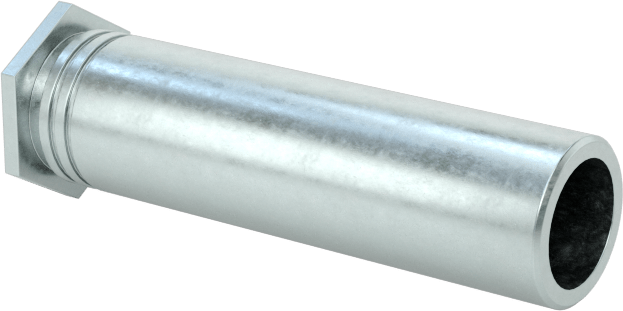 Pres Geçmeli Dişli Ara Parçalar, Açık Uçlu, Çinko Kaplı Çelik, 0.165" OD, 5/8" Uzunluk