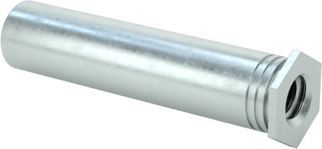 Pres Geçmeli Dişli Ara Parçalar, Açık Uçlu, Çinko Kaplı Çelik, 0.165" OD, 3/4" Uzunluk