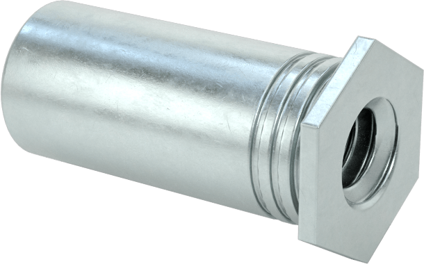 Pres Geçmeli Dişli Ara Parçalar, Açık Uçlu, Çinko Kaplı Çelik, 0.212" OD, 1/2" Uzunluk