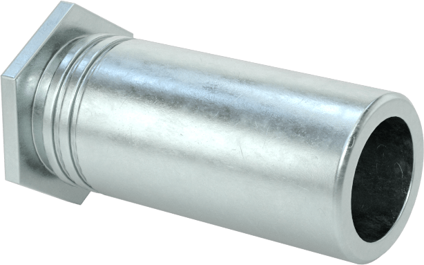 Pres Geçmeli Dişli Ara Parçalar, Açık Uçlu, Çinko Kaplı Çelik, 0.212" OD, 1/2" Uzunluk