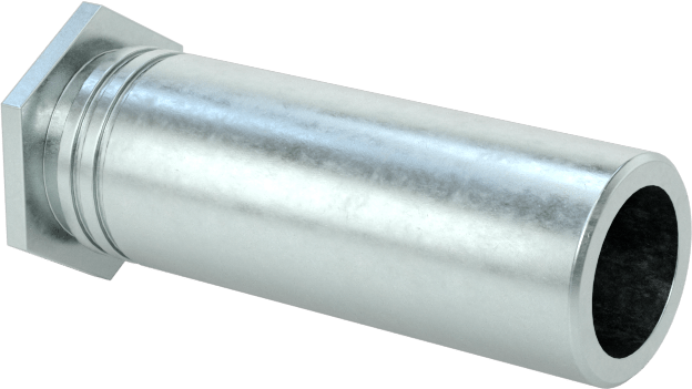 Pres Geçmeli Dişli Ara Parçalar, Açık Uçlu, Çinko Kaplı Çelik, 0.212" OD, 5/8" Uzunluk