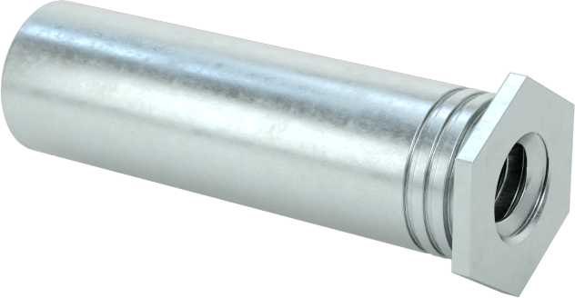 Pres Geçmeli Dişli Ara Parçalar, Açık Uçlu, Çinko Kaplı Çelik, 0.212" OD, 3/4" Uzunluk