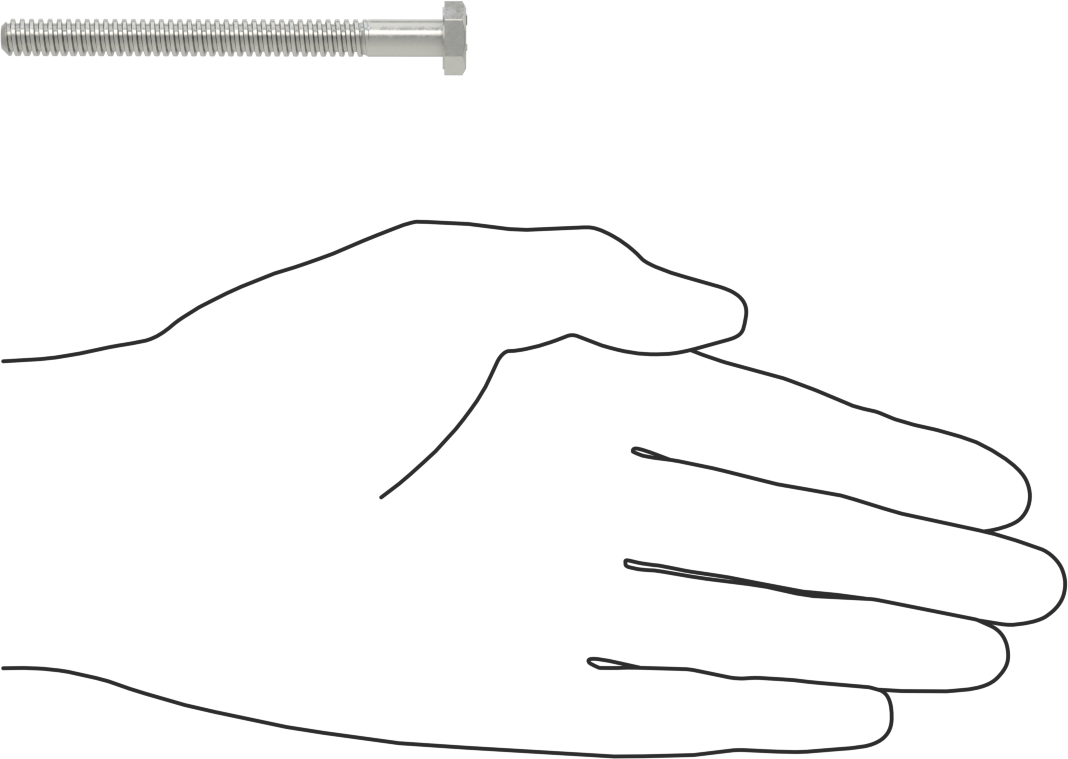 Acme Sağ El Altıgen Başlı Vida, 1/4"-16 Diş Boyutu, 3" Uzunluk