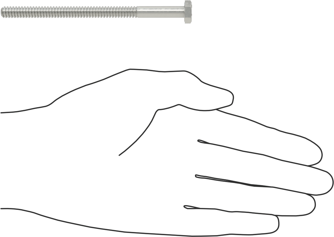 Acme Sağ El Altıgen Başlı Vida, 1/4"-16 Diş Boyutu, 4" Uzunluk
