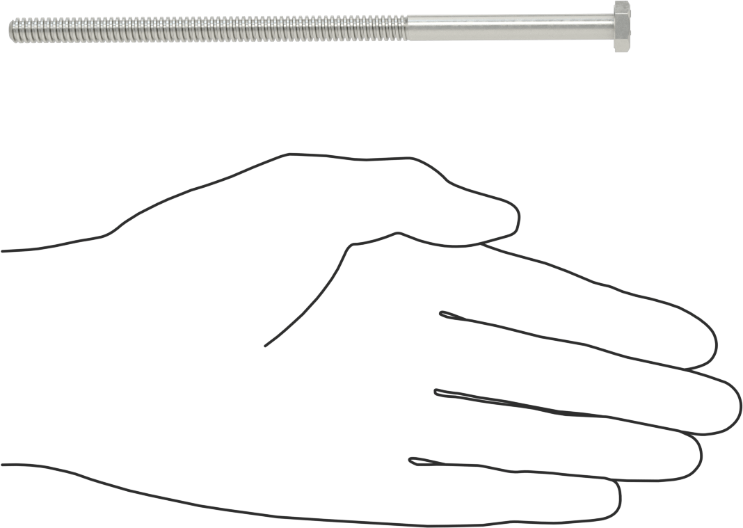 Acme Sağ El Altıgen Başlı Vida, 1/4"-16 Diş Boyutu, 6 inç Uzunluk