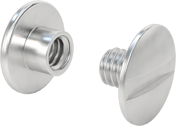 6063 Alüminyum Düşük Profilli Bağlantı Varilleri ve Vidaları, 8-32 Diş Boyutu, 1/8“-3/16” Malzeme Kalınlığı için