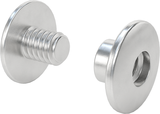 6063 Alüminyum Düşük Profilli Bağlantı Varilleri ve Vidaları, 8-32 Diş Boyutu, 1/8“-3/16” Malzeme Kalınlığı için