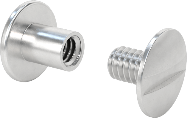6063 Alüminyum Düşük Profilli Bağlantı Varilleri ve Vidaları, 8-32 Diş Boyutu, 1/4“-3/8” Malzeme Kalınlığı için