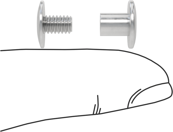 6063 Alüminyum Düşük Profilli Bağlantı Varilleri ve Vidaları, 8-32 Diş Boyutu, 1/4“-3/8” Malzeme Kalınlığı için