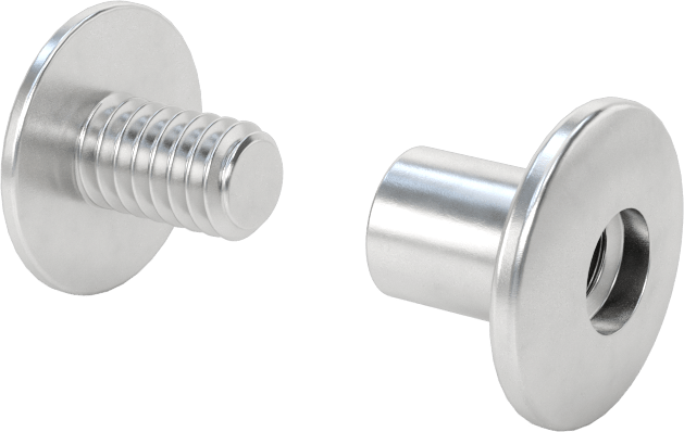 6063 Alüminyum Düşük Profilli Bağlantı Varilleri ve Vidaları, 8-32 Diş Boyutu, 1/4“-3/8” Malzeme Kalınlığı için