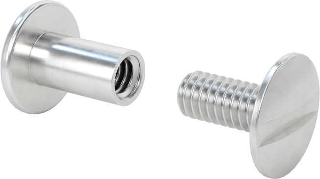 6063 Alüminyum Düşük Profilli Bağlantı Varilleri ve Vidaları, 8-32 Diş Boyutu, 3/8“-5/8” Malzeme Kalınlığı için