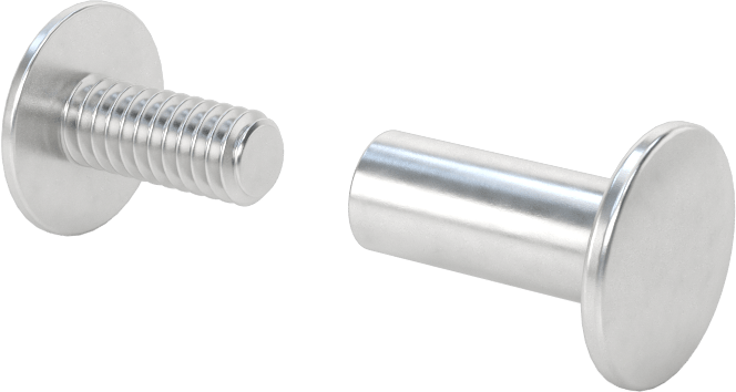 6063 Alüminyum Düşük Profilli Bağlantı Varilleri ve Vidaları, 8-32 Diş Boyutu, 1/2“-3/4” Malzeme Kalınlığı için