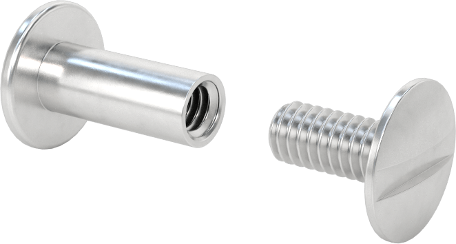 6063 Alüminyum Düşük Profilli Bağlantı Varilleri ve Vidaları, 8-32 Diş Boyutu, 1/2“-3/4” Malzeme Kalınlığı için