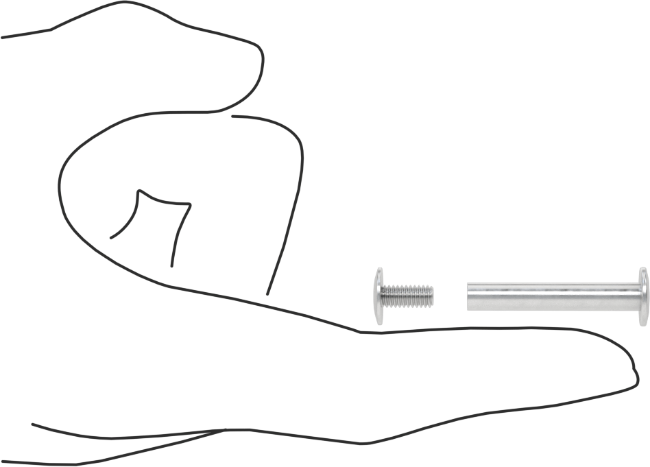 6063 Alüminyum Düşük Profilli Bağlantı Varilleri ve Vidaları, 8-32 Diş Boyutu, 1-1/4“-1-1/2” Malzeme Kalınlığı için