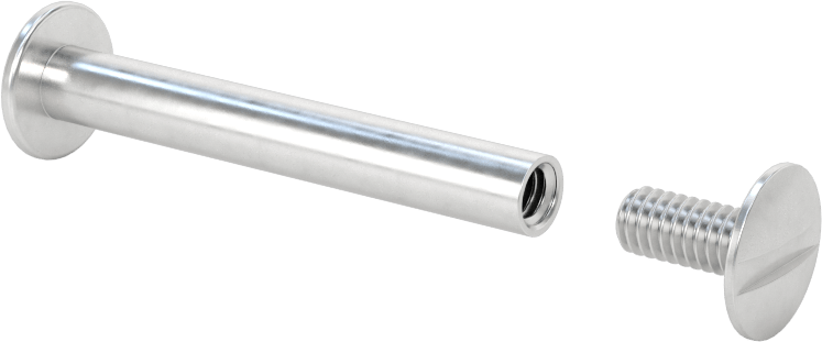 6063 Alüminyum Düşük Profilli Bağlantı Varilleri ve Vidaları, 8-32 Diş Boyutu, 1-1/2“-1-3/4” Malzeme Kalınlığı için