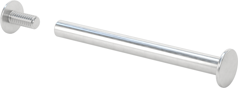 6063 Alüminyum Düşük Profilli Bağlantı Varilleri ve Vidaları, 8-32 Diş Boyutu, 2-1/4“-2-1/2” Malzeme Kalınlığı için