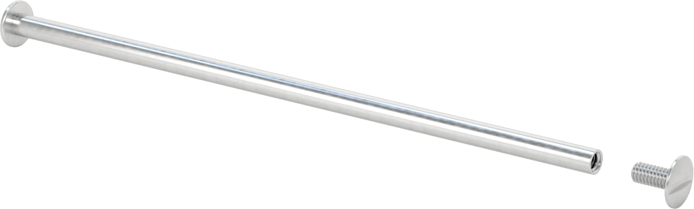6063 Alüminyum Düşük Profilli Bağlantı Varilleri ve Vidaları, 8-32 Diş Boyutu, 6“-6-1/4” Malzeme Kalınlığı için