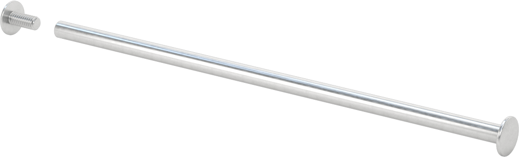 6063 Alüminyum Düşük Profilli Bağlantı Varilleri ve Vidaları, 8-32 Diş Boyutu, 6“-6-1/4” Malzeme Kalınlığı için