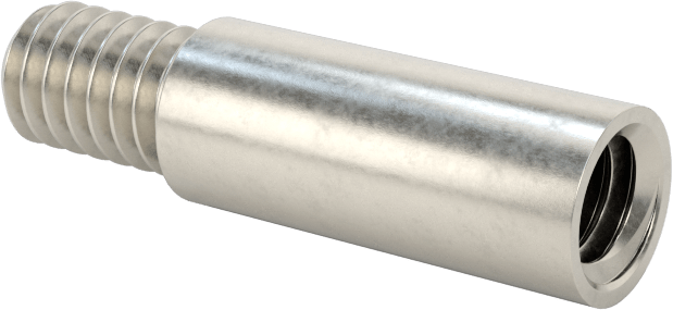 Düşük Profilli Ciltleme Silindirleri için Uzatma, 18-8 Paslanmaz Çelik, 1/2" Uzunluk