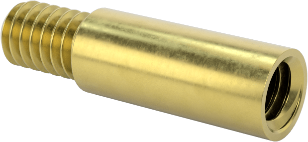 Düşük Profilli Ciltleme Silindirleri için Uzatma, Pirinç, 1/2" Uzunluk