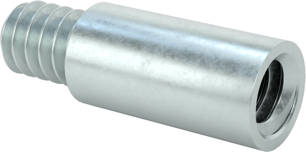 Düşük Profilli Ciltleme Silindirleri için Uzatma, Çinko Kaplı Çelik, 1/2" Uzunluk