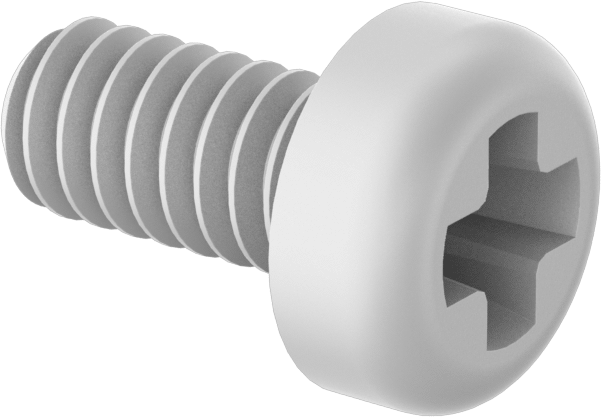 Naylon Silindir Başlı Vidalar, Phillips, 0-80 Diş, 1/8" Uzunluk