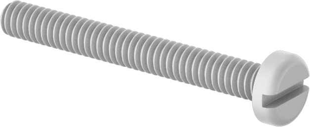 Naylon Silindir Başlı Oluklu Vidalar, 2-56 Diş, 3/4" Uzunluk