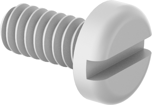Naylon Silindir Başlı Oluklu Vidalar, 4-40 Diş, 1/4" Uzunluk