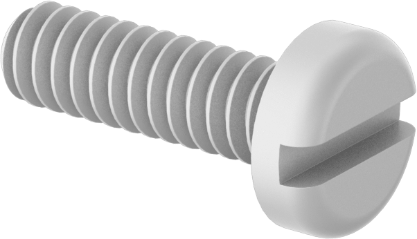 Naylon Silindir Başlı Oluklu Vidalar, 4-40 Diş, 3/8" Uzunluk