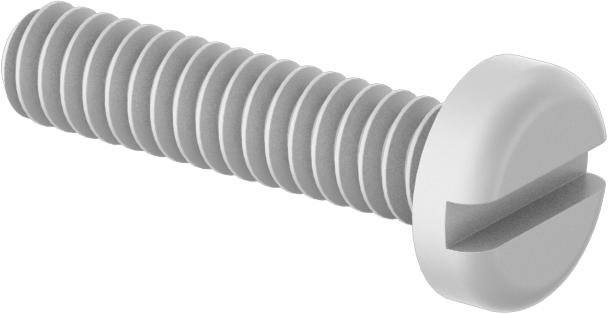 Naylon Silindir Başlı Oluklu Vidalar, 4-40 Diş, 1/2" Uzunluk