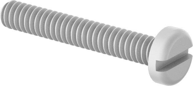 Naylon Silindir Başlı Oluklu Vidalar, 4-40 Diş, 3/4" Uzunluk