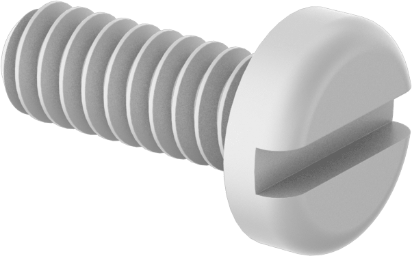 Naylon Silindir Başlı Oluklu Vidalar, 6-32 Diş, 3/8" Uzunluk