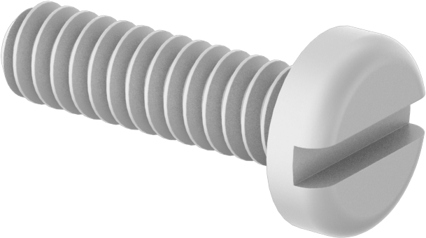 Naylon Silindir Başlı Oluklu Vidalar, 6-32 Diş, 1/2" Uzunluk