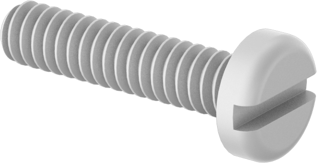 Naylon Silindir Başlı Oluklu Vidalar, 6-32 Diş, 5/8" Uzunluk