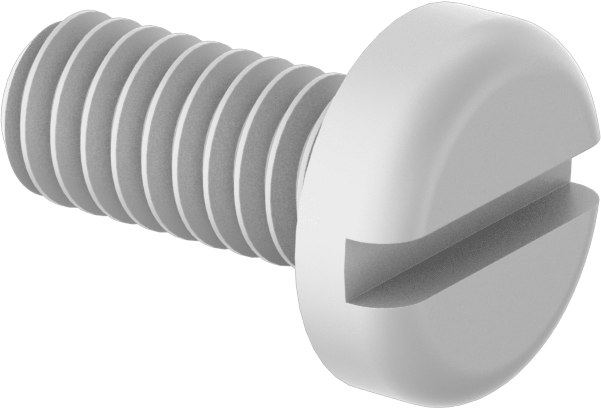 Naylon Silindir Başlı Oluklu Vidalar, 8-32 Diş, 3/8" Uzunluk