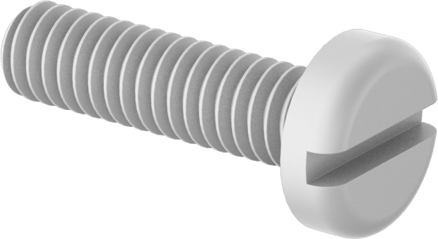 Naylon Silindir Başlı Oluklu Vidalar, 8-32 Diş, 5/8" Uzunluk
