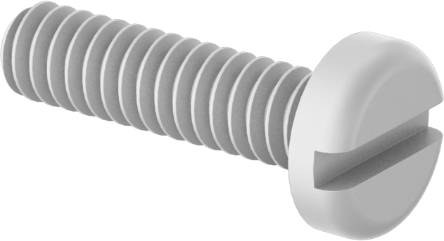 Naylon Silindir Başlı Oluklu Vidalar, 10-24 Diş, 3/4" Uzunluk