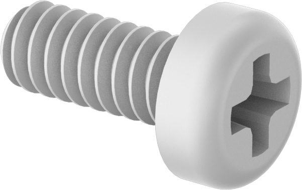 Naylon Silindir Başlı Vidalar, Phillips, 4-40 Diş, 9/32" Uzunluk