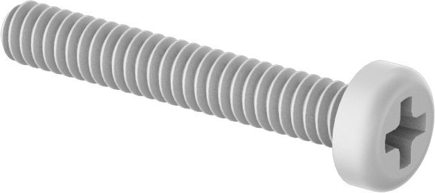 Naylon Silindir Başlı Vidalar, Phillips, 4-40 Diş, 3/4" Uzunluk